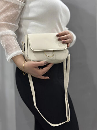 BİÇOMİ Krem cilt mossi çanta