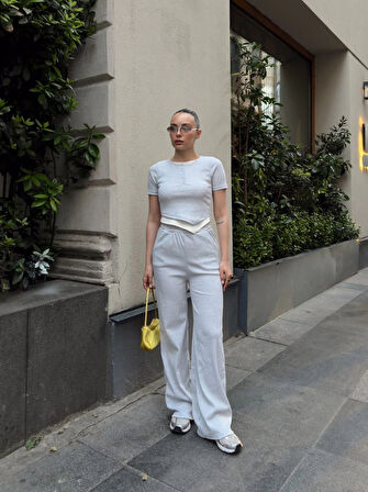 BİÇOMİ Düğme yakalı gri alt üst takım s3943