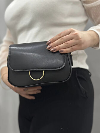 BİÇOMİ Siyah cilt mossi çanta