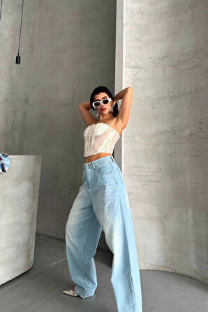 BİÇOMİ Baggy süper taş bıyık yıkama buz mavi d2007