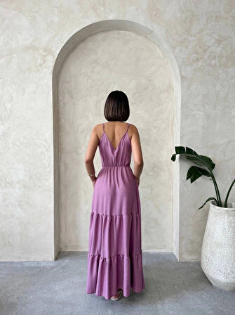 BİÇOMİ Fırfırlı katlı elbise s255049