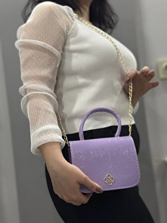BİÇOMİ Lila cilt krash çanta