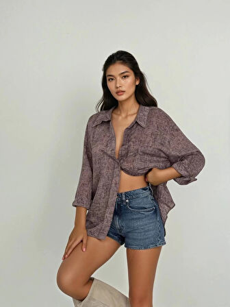 BİÇOMİ desenli gömlek s7331