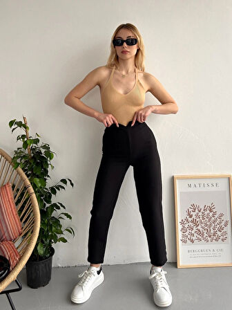 BİÇOMİ Atlas fletolu pantolon siyah