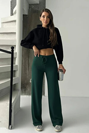 BİÇOMİ Fit comfort bej salaş pantolon petrol yeşili A6011