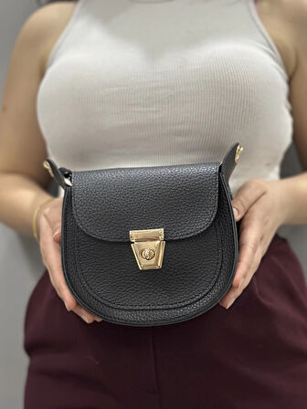 BİÇOMİ Klasik kapaklı siyah cilt çanta