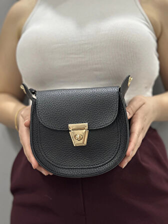 BİÇOMİ Klasik kapaklı siyah cilt çanta