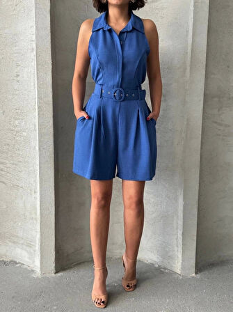 BİÇOMİ Yakalı şort tulum