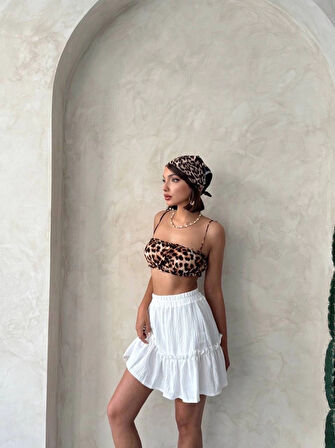 BİÇOMİ Çingene keten etek beyaz s24808