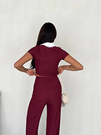 BİÇOMİ Ottoman kumaş beyaz gömlek yaka takım s4142