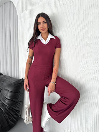 BİÇOMİ Ottoman kumaş beyaz gömlek yaka takım s4142