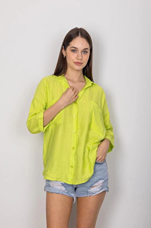 BİÇOMİ Cepli salaş gömlek t1010