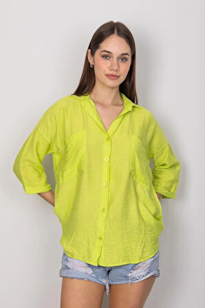 BİÇOMİ Cepli salaş gömlek t1010