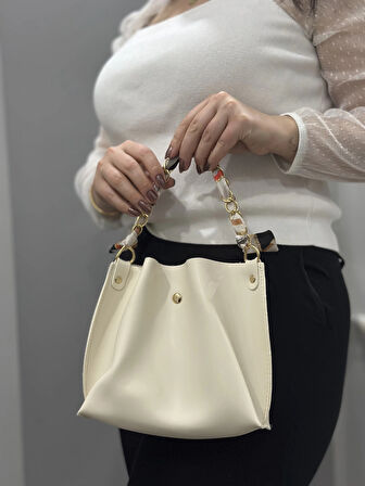 BİÇOMİ Krem cilt zrm çanta