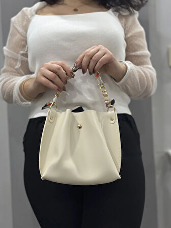 BİÇOMİ Krem cilt zrm çanta