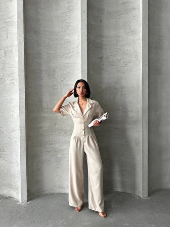 BİÇOMİ Uzun keten tulum s255059