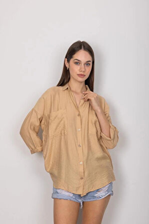 BİÇOMİ Cepli salaş gömlek t1010