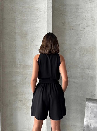 BİÇOMİ Yakalı şort tulum