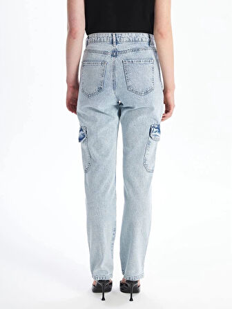 BİÇOMİ Kargo cep kar yıkama jeans pantolon