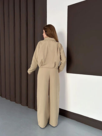 BİÇOMİ Trenç takım alt üst haki ons