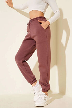 BİÇOMİ 3 iplik şardonlu paça lastikli eşofman tarçın is001