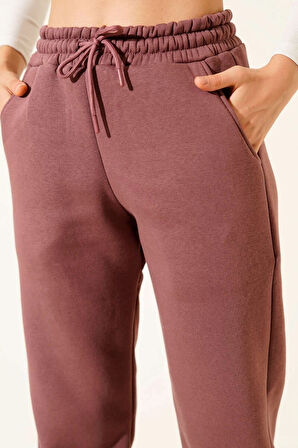 BİÇOMİ 3 iplik şardonlu paça lastikli eşofman tarçın is001