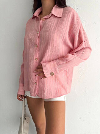 BİÇOMİ Çizgili oversize gömlek