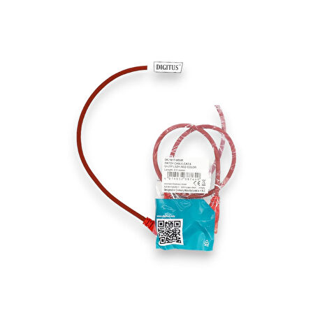 DİGİTUS PATCH CORD UTP CAT6 0.50 MT RED (10'LU PAKET)