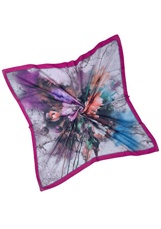 Enba Çiçek Desenli Pamuklu Eşarp 90x90 cm