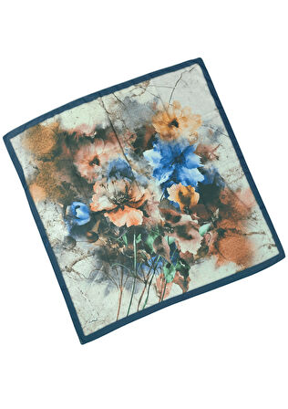 Enba Çiçek Desenli Pamuklu Eşarp 90x90 cm