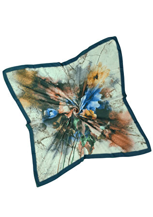 Enba Çiçek Desenli Pamuklu Eşarp 90x90 cm