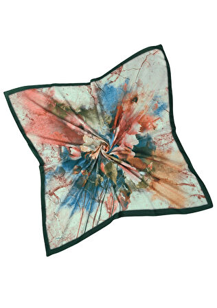 Enba Çiçek Desenli Pamuklu Eşarp 90x90 cm