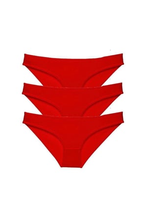 3 adet Süper Eko Set Likralı Kadın Slip Külot Kırmızı mudanis