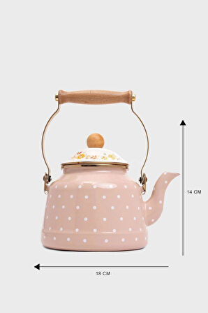 Miss Betty Vintage Ahşap Saplı Güzgülü Puantiye Kettle 2,5LT MiSS-63445-03