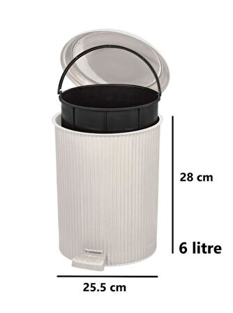 Omnipazar ELF-N522 Nostalji 4'lü Çöp Kovalı Wc Fırçalı Banyo Seti Taş Gri