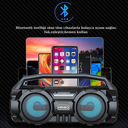 Trend Store Kablosuz Mikrofonlu Bluetooth Hoparlör Karaoke USB AUX Bas FM Radyo TF Müzik Sistemi Stereo 