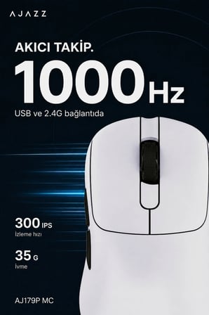 AJ179P MC 3 Modlu 1000Hz 12.000 Dpı Manyetik Şarj Istasyonlu Paw3311 Optik Sensör Gaming Mouse