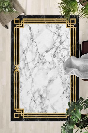 Kaymaz Taban Yıkanabilir Halı – Mutfak, Salon, Yatak Odası için Modern Dijital Baskı Halı (SLNHALI_1
