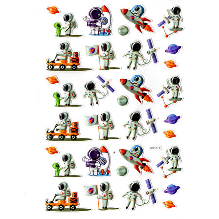 Sticker Kabartmalı A4 Boyutunda Stiker Defter, Planlayıcı Etiket-(lim511) - Astranot Uzay Araçları