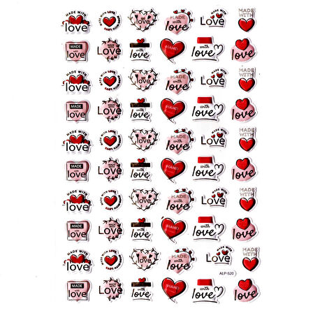 Sticker Kabartmalı A4 Boyutunda Stiker Defter, Planlayıcı Etiket-(lim520) - Aşk , Kalp , Love