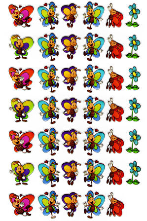 Sticker Kabartmalı A4 Boyutunda Stiker Defter, Planlayıcı Etiket-(lim227) - Sevimli Kelebekler