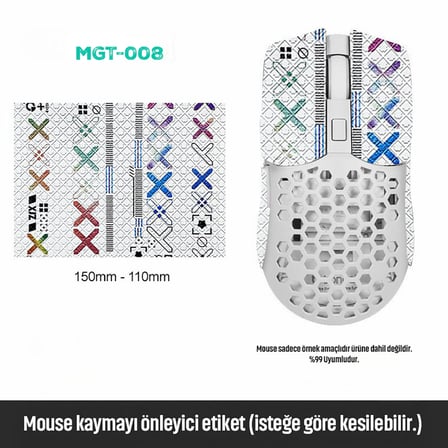 Mouse Tape Kaydırmaz Etiket – Kesilebilir Yapışkanlı Mouse Kayma Önleyici Bant 150×110 mm MGT-008