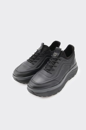 Hakiki Deri Yüksek Taban Erkek Sneaker