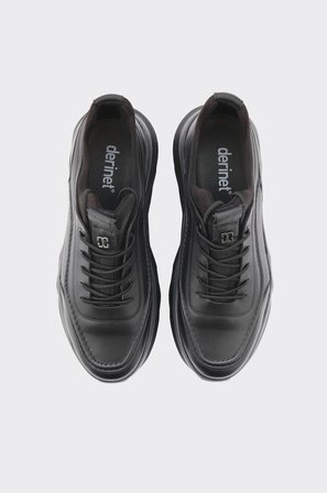 Hakiki Deri Yüksek Taban Erkek Sneaker