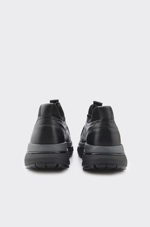 Hakiki Deri Yüksek Taban Erkek Sneaker