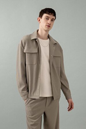 DeFacto Relax Fit Gömlek Yaka Pilise Ceket Mont B6500AX24SPKH400