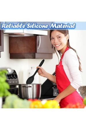 Uzun saplı Silikon Kaşık, Silikon Servis Kaşığı, Pişirme Kaşığı, Karıştırma Kaşığı Isıya Dayanıklı