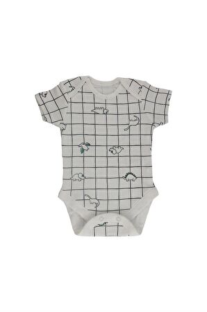 Bebek %100 Pamuk Dinazor Baskılı Çok Renkli 7'li Bodysuit / Zıbın