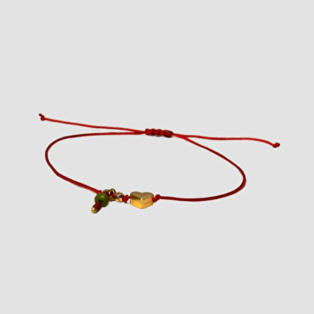 Uretti - Buket 8636 - El İşi Kalp Bileklik 24cm - Kırmızı