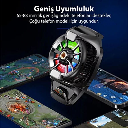 Coofbe Kablolu Soğutma Levhalı 18W Ultra Hızlı Motorlu Telefon Soğutucu Radyatör iOS Android Uyumlu
